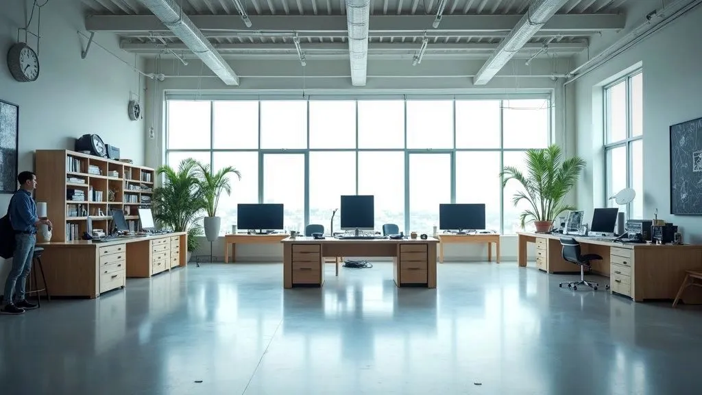 An organized workspace with tech tools enhancing productivity